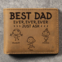 Thumbnail for Best Dad Ever Just Ask - Personalized Bifold Wallet - Gift For Dad