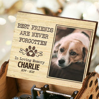 Thumbnail for Best Friends Are Never Forgotten - Personalized Music Box - Upload Image, Gift For Pet Lovers