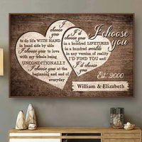 Thumbnail for I Love You Unconditionally - Personalized Horizontal Poster - Gift For Couples, Husband Wife