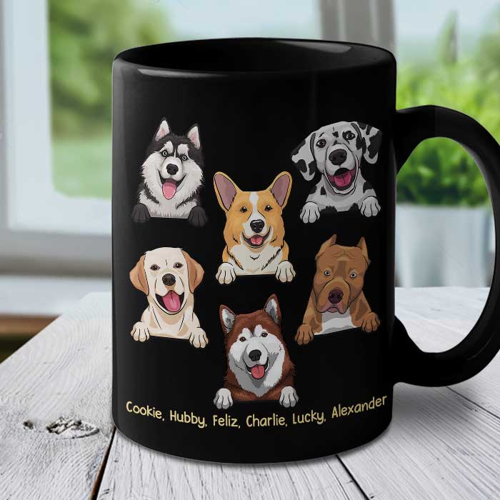 To The Best Dog Dad - Personalized Black Mug - Gift For Dad