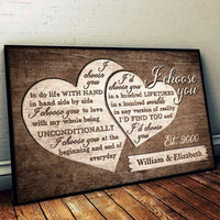 Thumbnail for I Love You Unconditionally - Personalized Horizontal Poster - Gift For Couples, Husband Wife