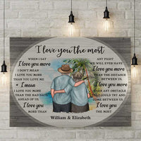 Thumbnail for I Love You The Most - Personalized Horizontal Canvas - Gift For Couples, Husband Wife