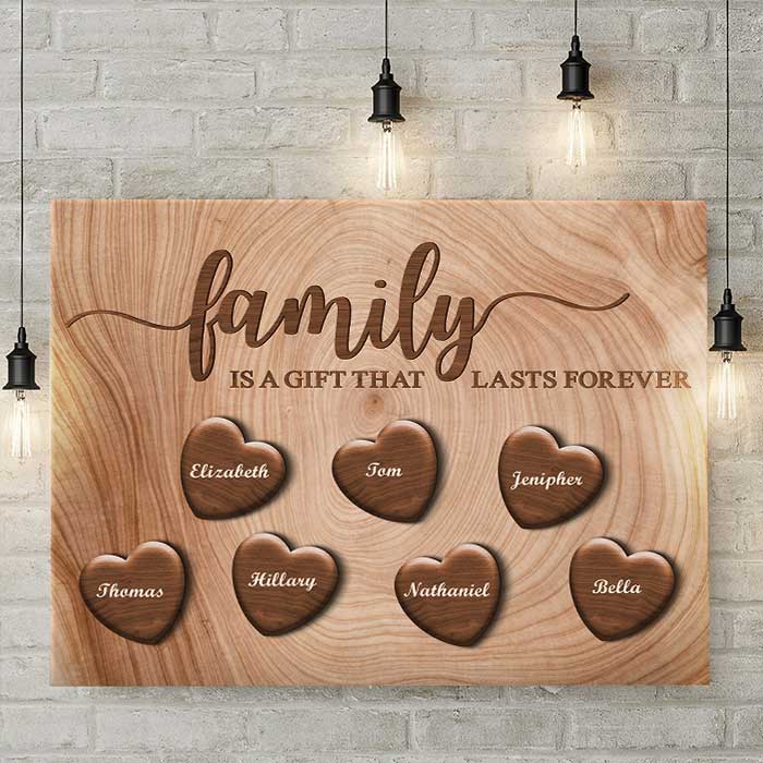 Family Is Forever - Personalized Horizontal Canvas - Gift For Couples, Husband Wife