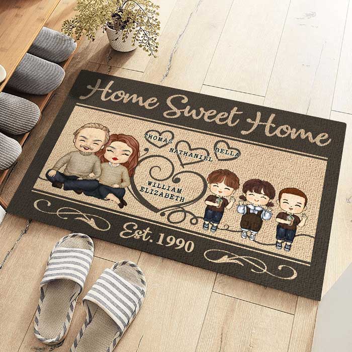 This Is Our Sweet Home - Personalized Decorative Mat - Anniversary Gifts, Gift For Couples, Husband Wife