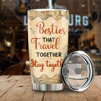 Thumbnail for Besties Who Travel Together Stay Together - Gift For Bestie - Personalized Tumbler