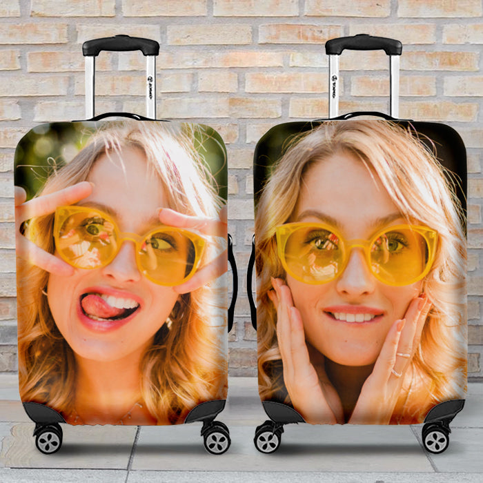 I Like To Travel - Personalized Luggage Cover - Upload Image, Gift For Bestie