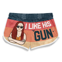 Thumbnail for I Like Her Buns - Personalized Couple Beach Shorts - Gift For Couples, Husband Wife