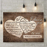 Thumbnail for I'd Find You & I'd Choose You - Personalized Horizontal Canvas - Gift For Couples, Husband Wife