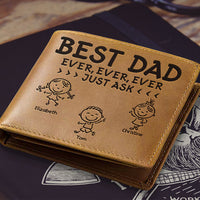 Thumbnail for Best Dad Ever Just Ask - Personalized Bifold Wallet - Gift For Dad