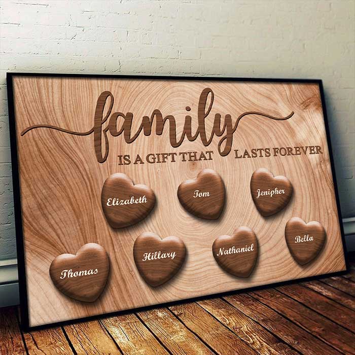 Family Is Forever - Personalized Horizontal Poster - Gift For Couples, Husband Wife