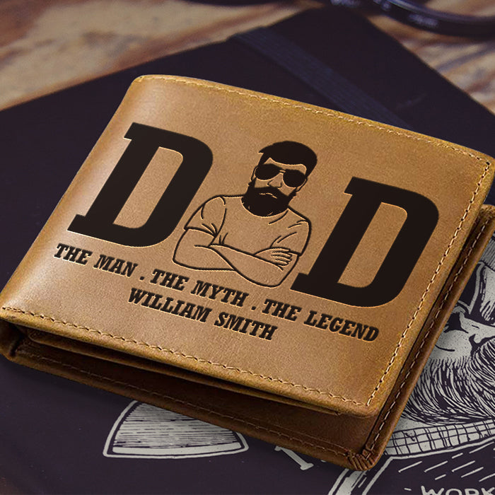 Dad The Man The Myth The Legend - Personalized Bifold Wallet - Gift For Dad