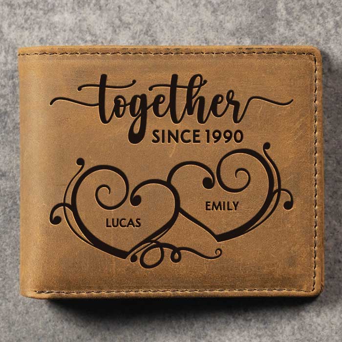 Together Since - Personalized Bifold Wallet - Gift For Couples, Husband Wife