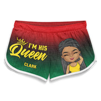 Thumbnail for I'm His Queen - Personalized Couple Beach Shorts - Gift For Couples, Husband Wife