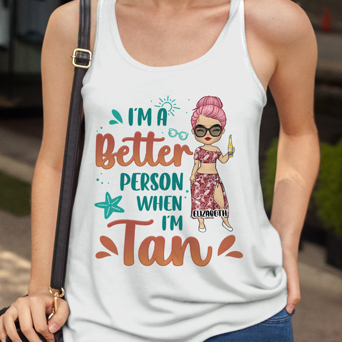 Just A Girl Who Loves Beaches - Personalized Racerback Tank Top - Gift For Bestie