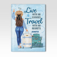 Thumbnail for Travel With No Regrets - Personalized Passport Cover, Passport Holder - Gift For Bestie