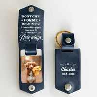 Thumbnail for I Can Fly With My New Wings - Personalized PU Leather Keychain - Upload Image, Memorial Gift, Sympathy Gift