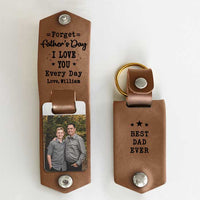 Thumbnail for I Love You Every Day - Personalized PU Leather Keychain - Upload Image, Gift For Dad