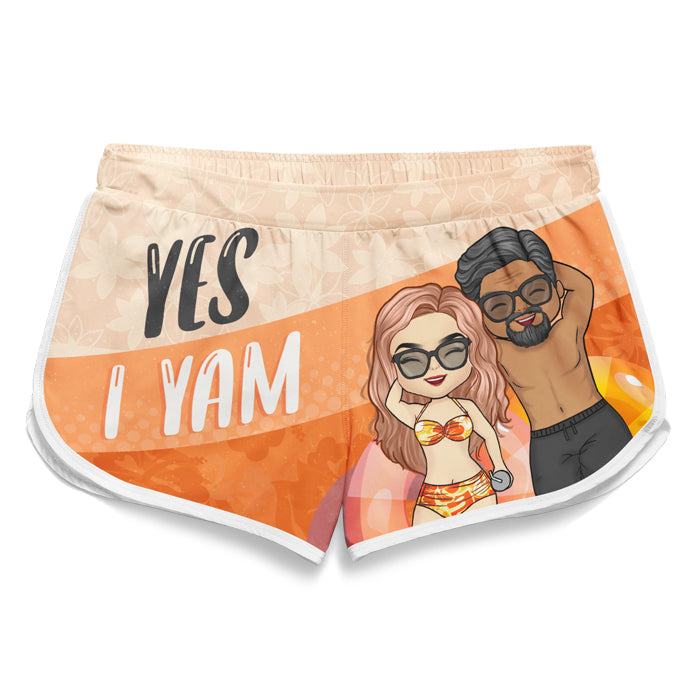 She's My Sweet Potato - Personalized Couple Beach Shorts - Gift For Couples, Husband Wife