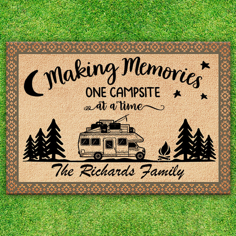 Making Memories At The Campsite - Personalized Decorative Mat, Doormat