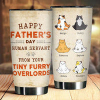 Thumbnail for Your Tiny Furry Overlords - Personalized Tumbler - Gift For Father's Day