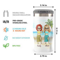 Thumbnail for Chillin' At The Beach With My Bestie - Personalized Can Cooler - Gift For Bestie