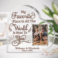 Thumbnail for My Favorite Place - Personalized Shaped Acrylic Plaque - Upload Image, Gift For Couples, Husband Wife