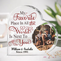 Thumbnail for Next To You - Personalized Shaped Acrylic Plaque - Upload Image, Gift For Couples, Husband Wife