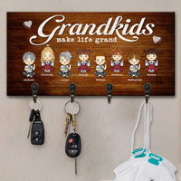 Thumbnail for Grandkids Make Life Grand - Personalized Key Hanger, Key Holder - Gift For Couples, Husband Wife