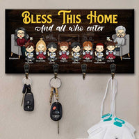 Thumbnail for Bless This Cozy Home And All Who Enter - Personalized Key Hanger, Key Holder - Gift For Couples, Husband Wife