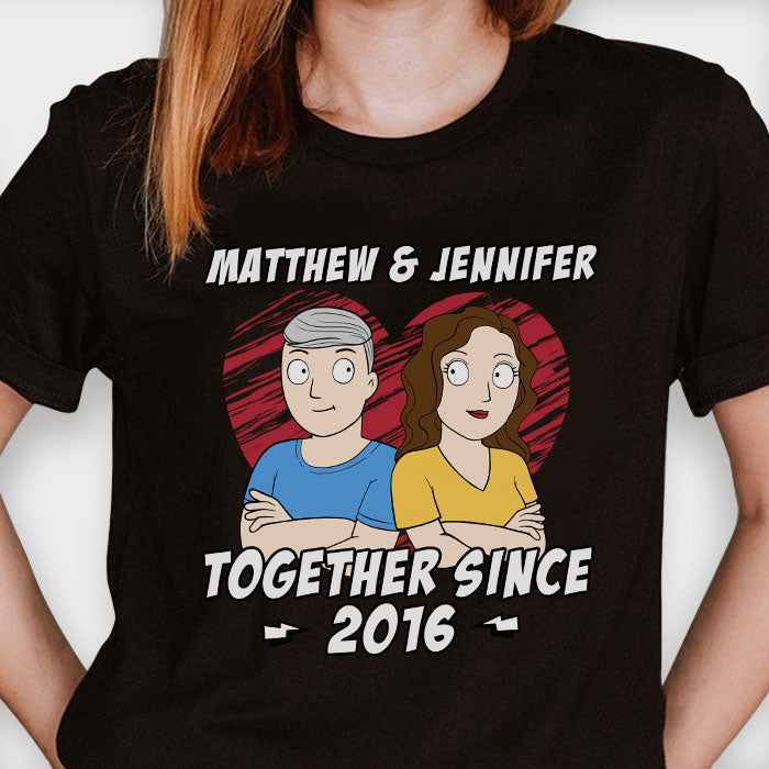 Together Since Couple Arms Crossed- Personalized T-shirt - Gift For Couples, Husband Wife