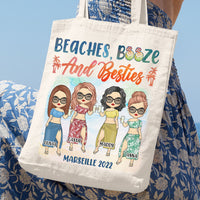 Thumbnail for Beaches And Besties - Personalized Tote Bag - Gift For Bestie