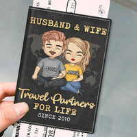 Thumbnail for Travel Partners For Life - Personalized Passport Cover, Passport Holder - Gift For Couples, Husband Wife