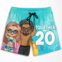 Thumbnail for You And Me Together Since - Personalized Couple Beach Shorts - Gift For Couples, Husband Wife