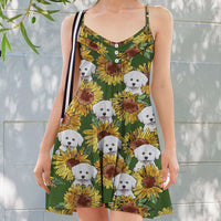 Thumbnail for Sunflower And Your Fur Baby - Personalized Summer Dress - Gift For Pet Lovers