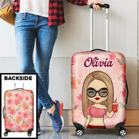 Thumbnail for Chibi Summer Floral - Personalized Luggage Cover - Gift For Bestie