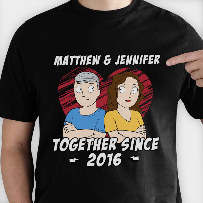 Together Since Couple Arms Crossed- Personalized T-shirt - Gift For Couples, Husband Wife