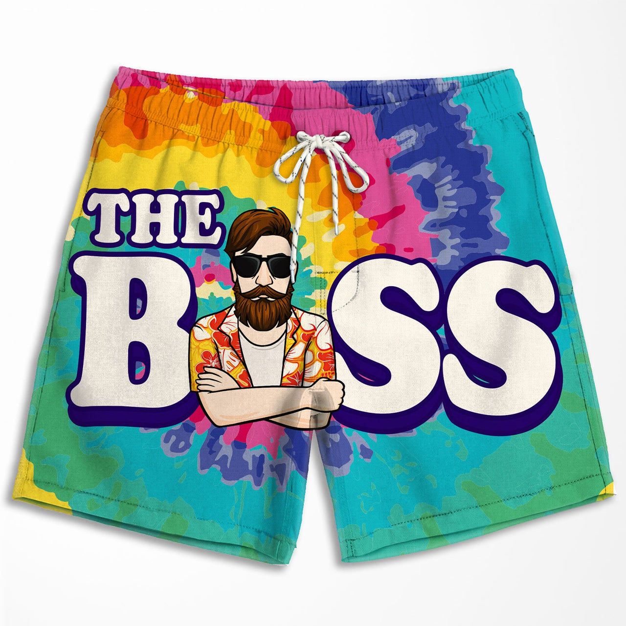 The Boss The Real Boss - Personalized Couple Beach Shorts - Gift For Couples, Husband Wife