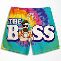 Thumbnail for The Boss The Real Boss - Personalized Couple Beach Shorts - Gift For Couples, Husband Wife