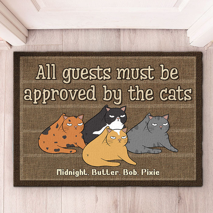 You Must Be Approved By The Cats - Personalized Decorative Mat - Gift For Pet Lovers