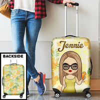 Thumbnail for Chibi Summer Floral - Personalized Luggage Cover - Gift For Bestie