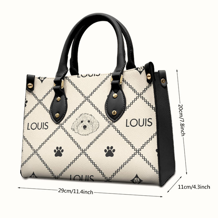 Dog Paw - Personalized Leather Handbag - Gift For Pet Lovers