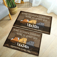 Thumbnail for Where Someone Runs To Greet You - Personalized Decorative Mat - Gift For Pet Lovers