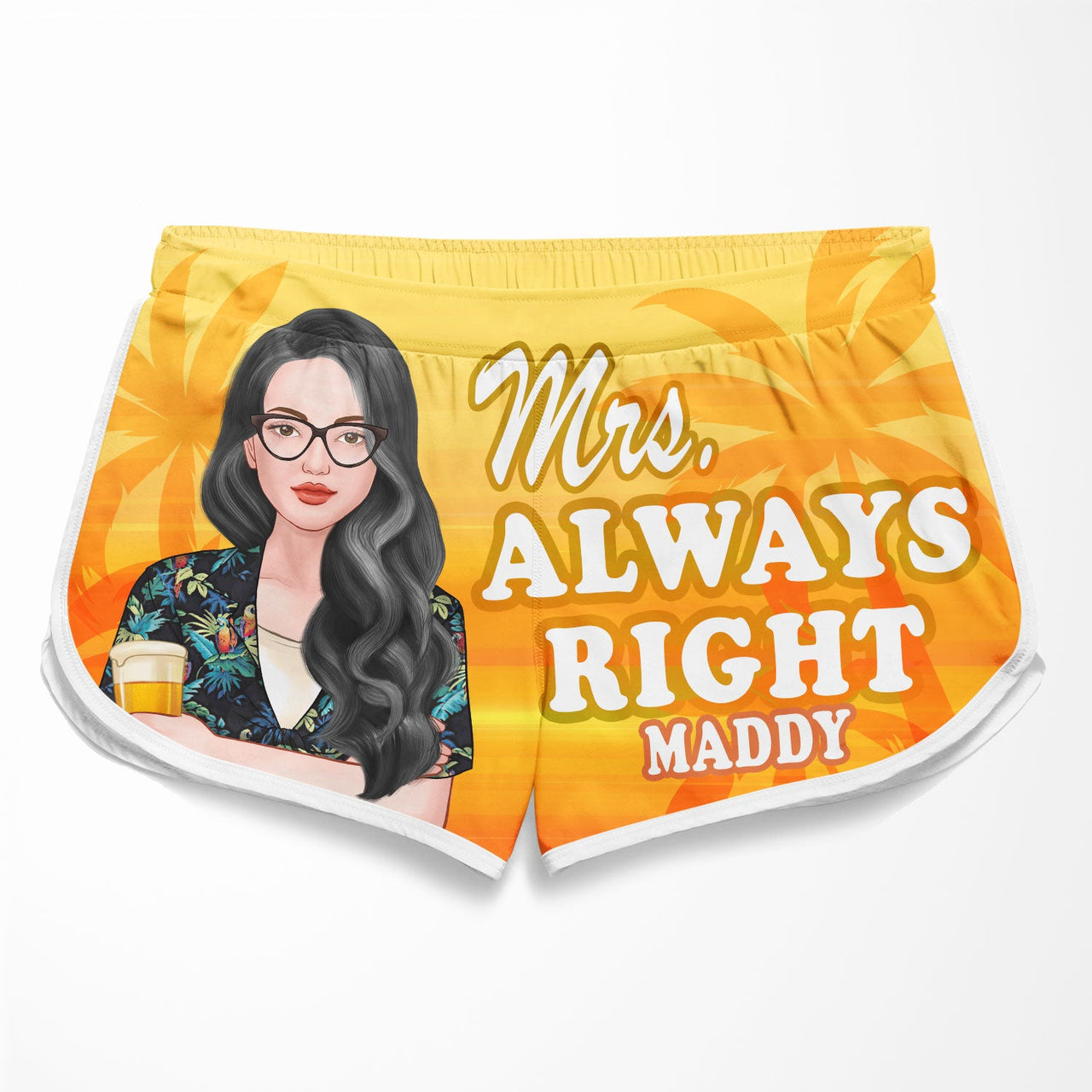 Mr. Right & Mrs. Always Right - Personalized Couple Beach Shorts - Gift For Couples, Husband Wife