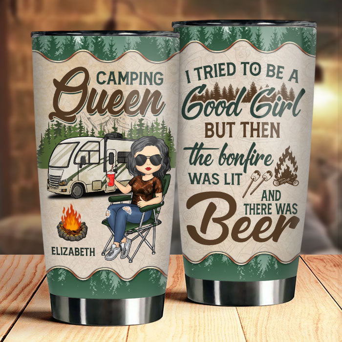 I Tried To Be A Good Girl - Personalized Tumbler - Gift For Camping Lovers