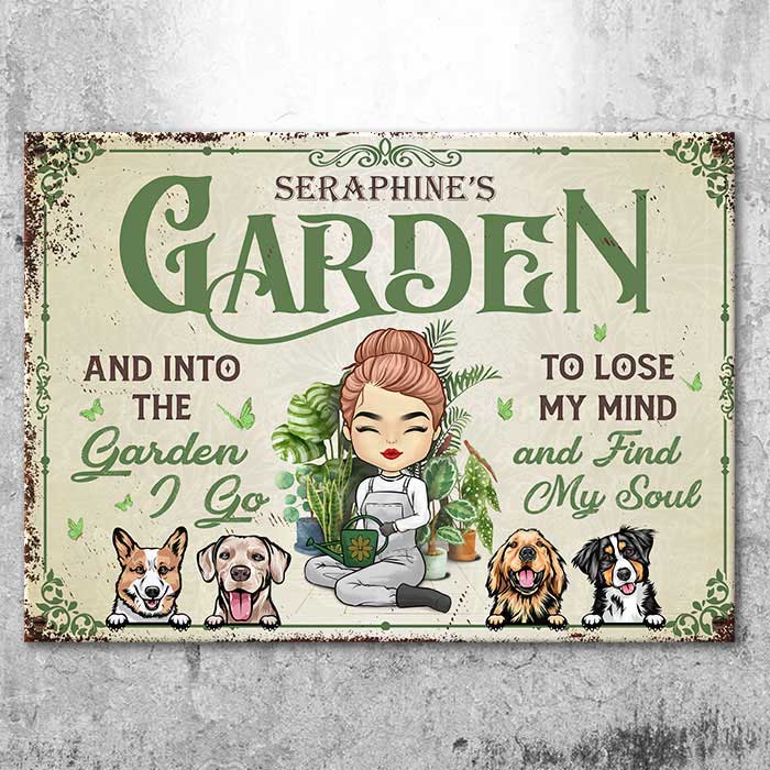 Into The Garden - Personalized Metal Sign - Gift For Gardening Lovers