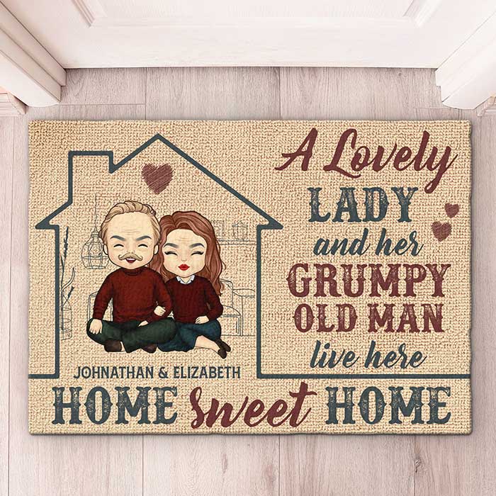 Sweet Home - Personalized Decorative Mat - Gift For Couples, Husband Wife