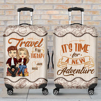 Thumbnail for Time For A New Adventure - Personalized Luggage Cover - Gift For Couples, Husband Wife