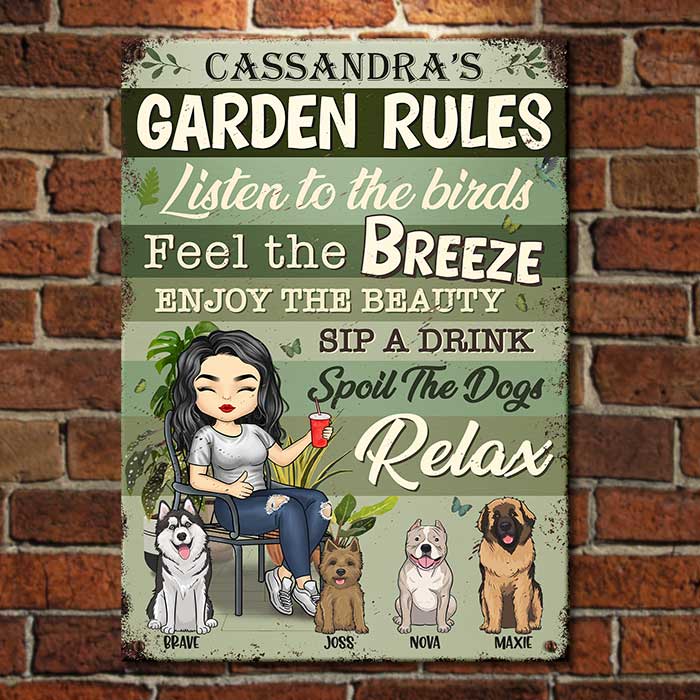 My Garden Rules - Personalized Metal Sign - Gift For Gardening Lovers