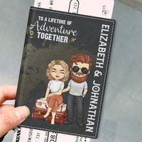 Thumbnail for To A Lifetime Of Adventure Together - Personalized Passport Cover, Passport Holder - Gift For Couples, Husband Wife