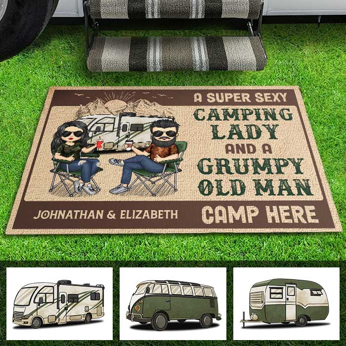 Camping Lover Door Mat - Decorative Mat - Personalised Gifts NZ